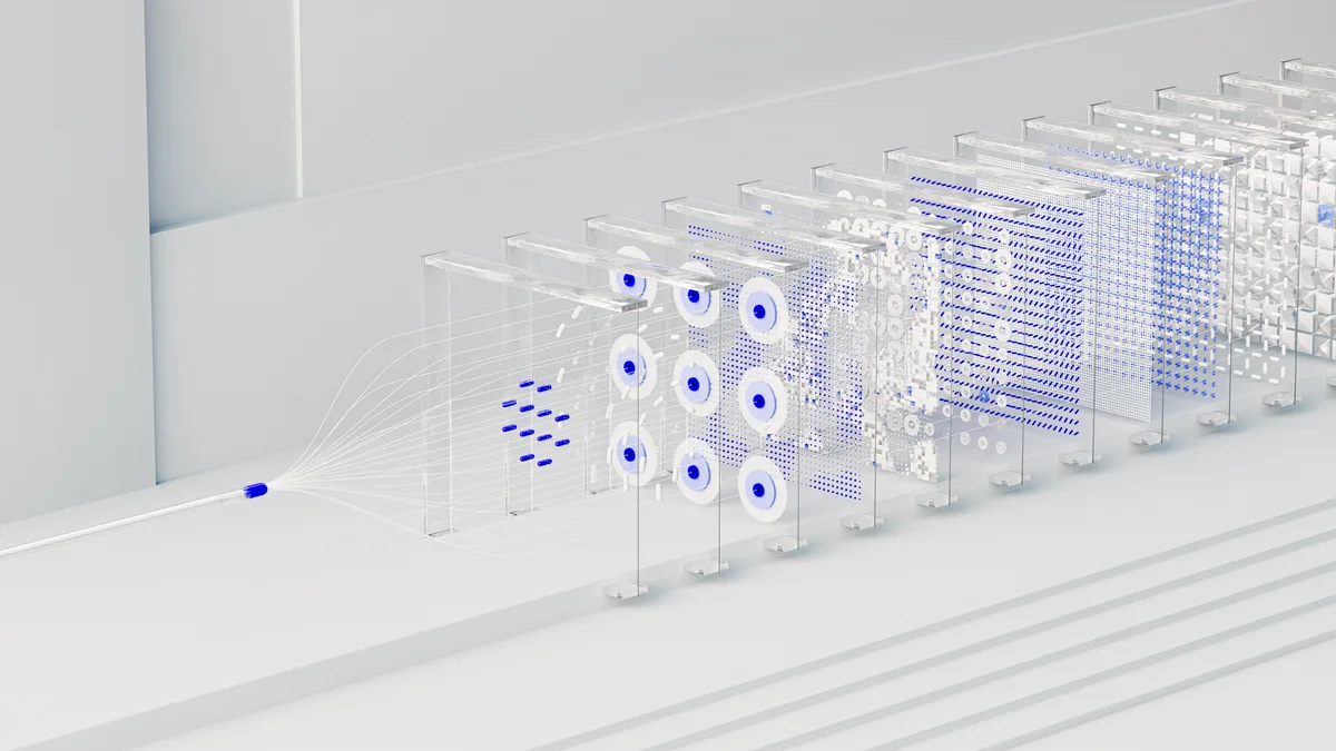Schéma montrant les différentes couches d'une architecture crypto IA : oracles, calcul décentralisé et agents autonomes