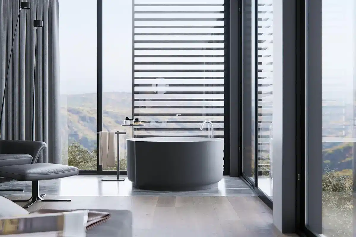 Intérieur d'un appartement de luxe avec design contemporain et finitions haut de gamme